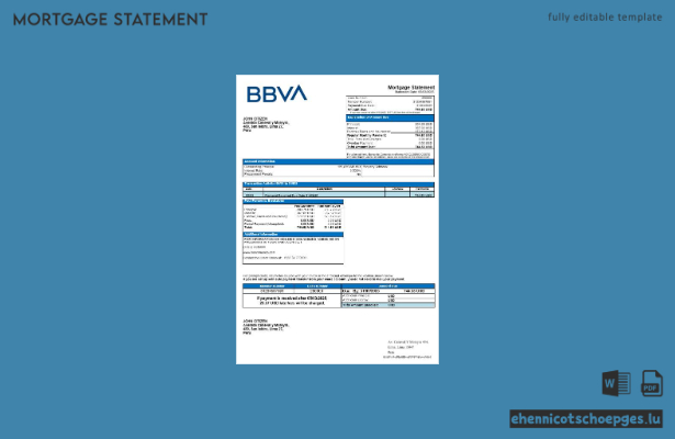 Peru Banco de Comercio Hypothekenabrechnung in Word- und PDF-Formaten – Beispielvorschau